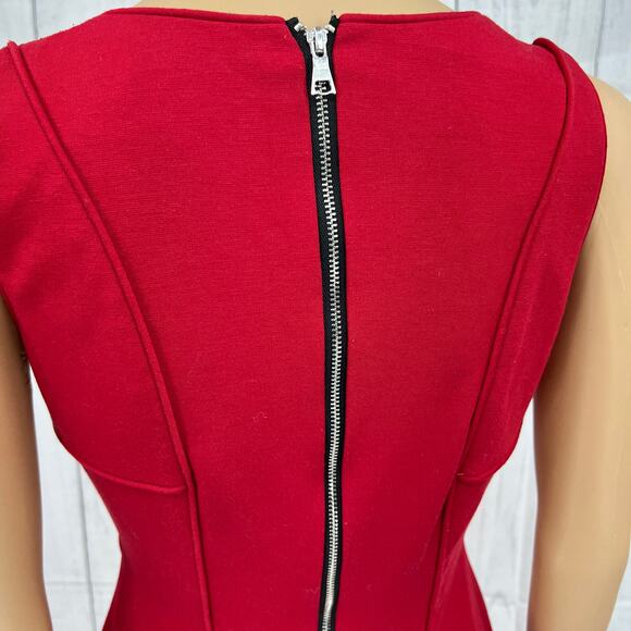Seamline Cynthia Steffe US 2 Womens Red Sleeveless Bodycon Mini Dress - Picture 5 of 8